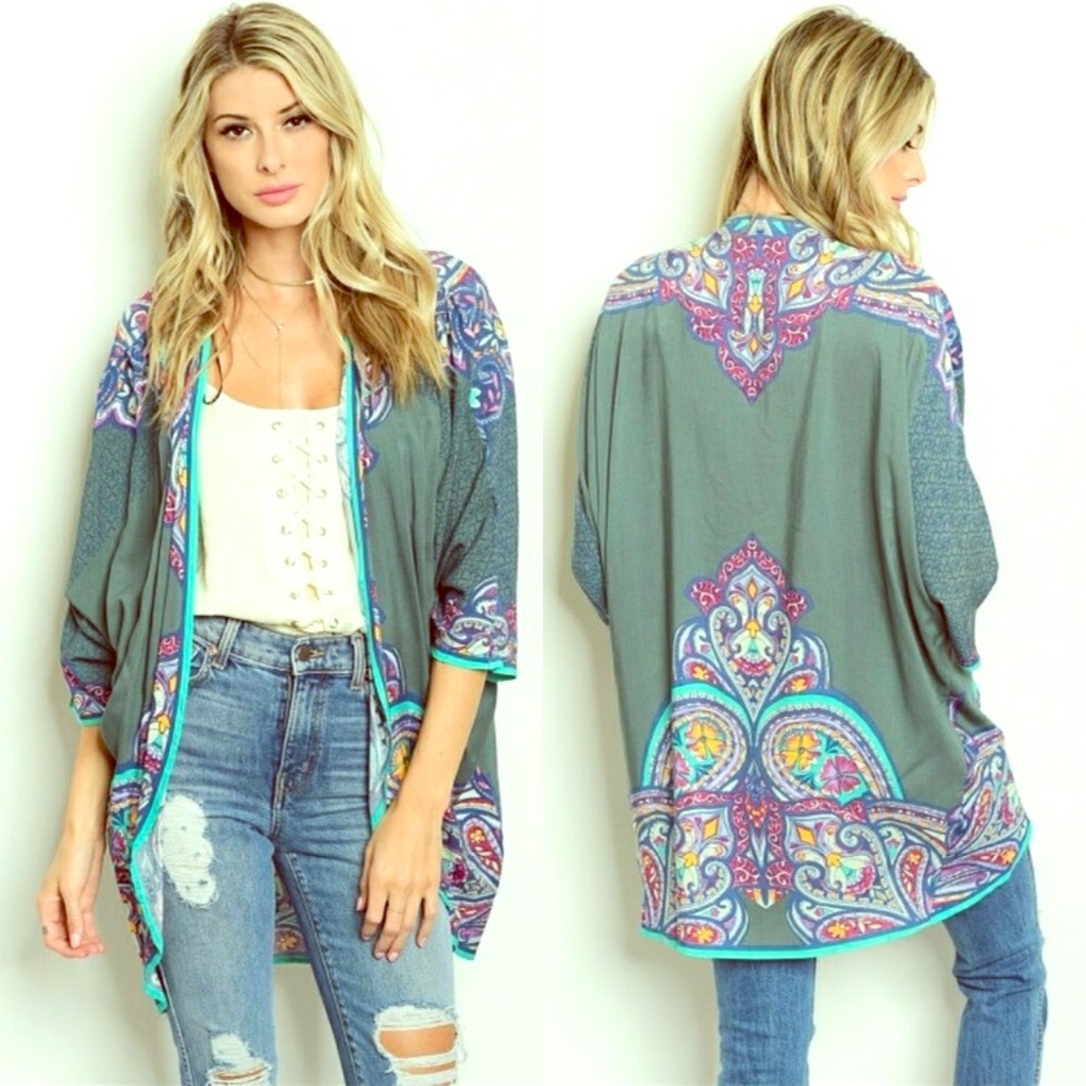 Open Front Kimono Cardigan - Boho Chic!!